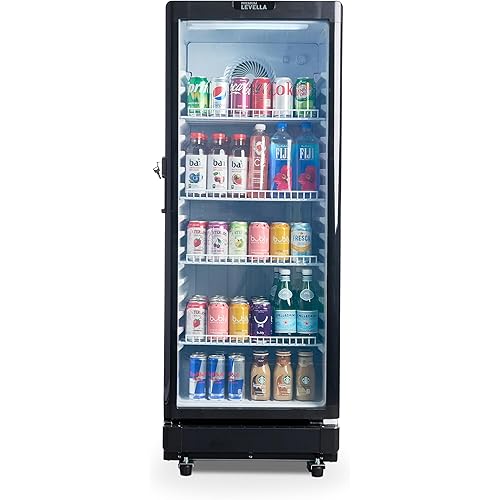 PremiumLevella Glass Door Display Refrigerator 7.1 cu ft Commercial Beverage Cooler Merchandiser