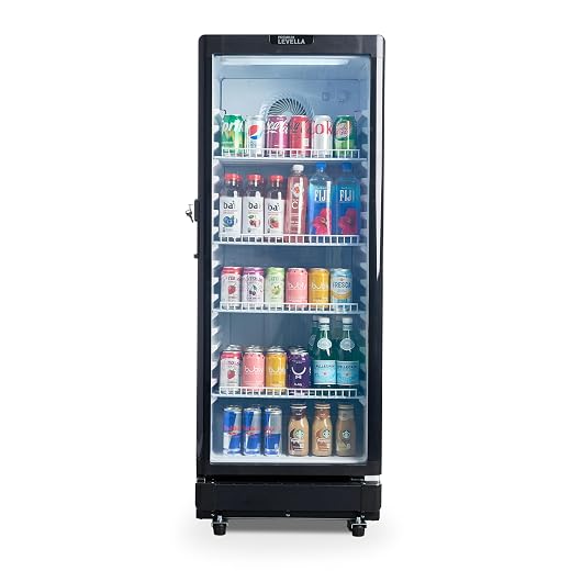 PremiumLevella Glass Door Display Refrigerator 7.1 cu ft Commercial Beverage Cooler Merchandiser