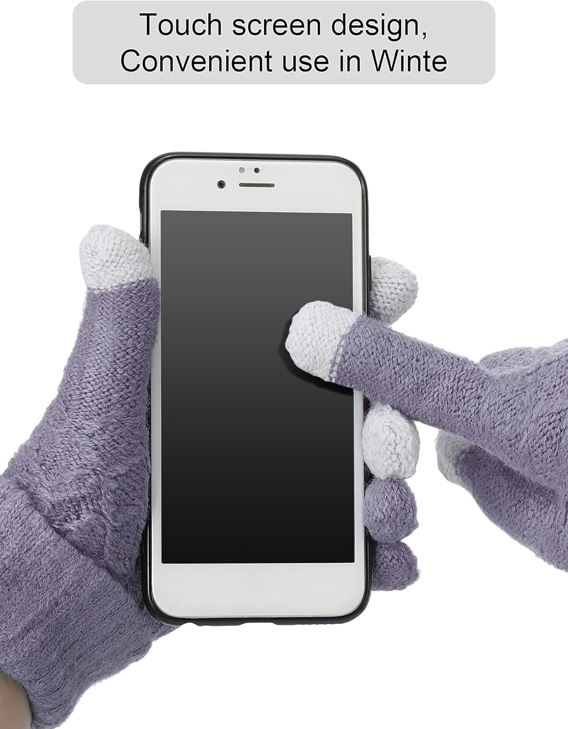 SATINIOR 6 Pairs Women Winter Touch Screen Gloves Warm Fleece Lined Knit Winter Gloves with Touchscreen Fingers