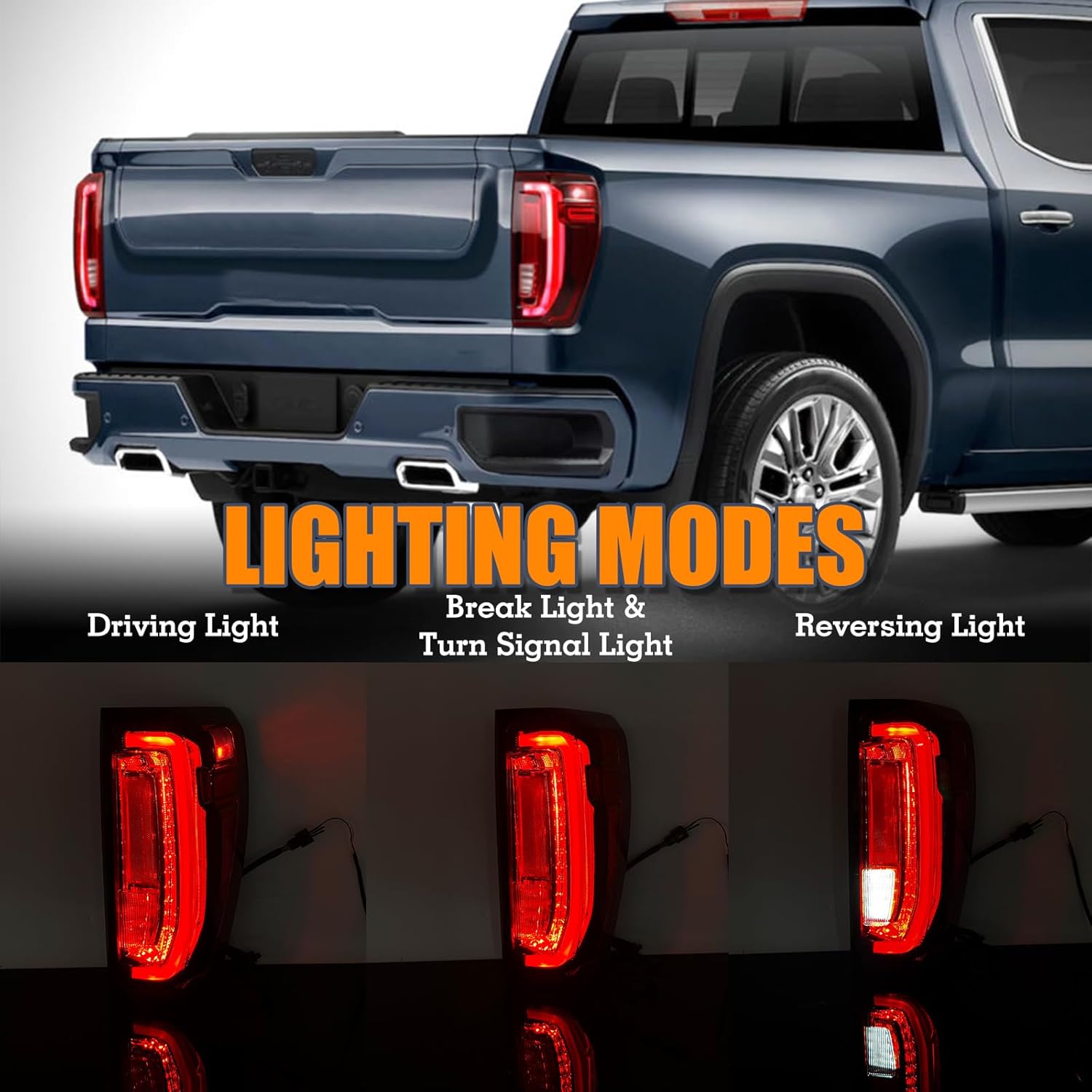 LED Type Tail Light Compatible with 2019-2023 GMC Sierra 1500/2500 HD/3500 HD(Not Fit w/Factory Halogen Tail Light Models) Rear Tail Lamp Right Passenger Side 84565922 GM2801310