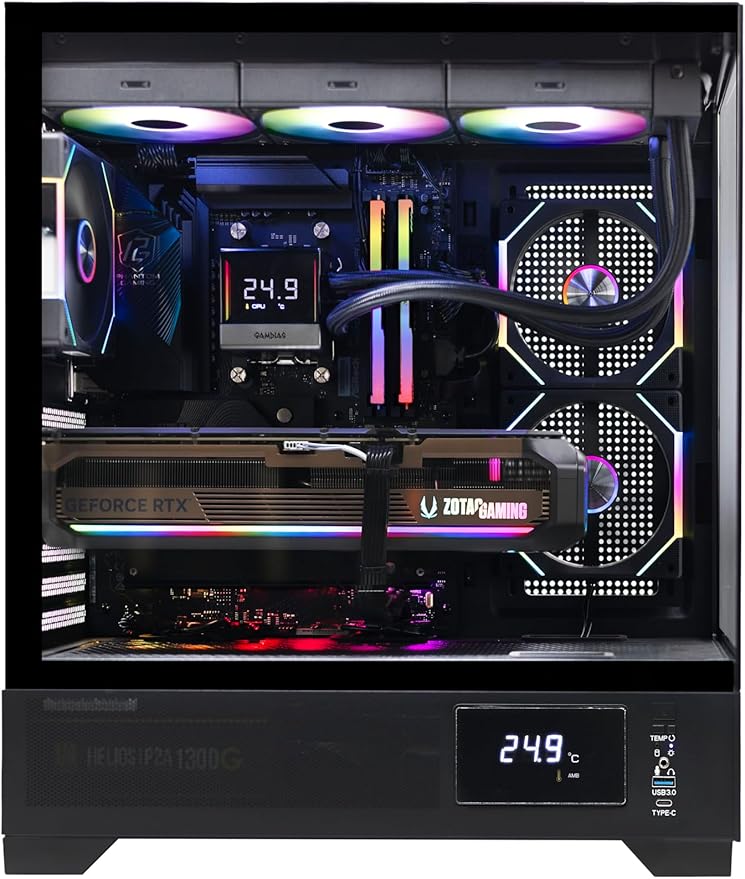 ZOTAC MEK AI-Enhanced Gaming PC Desktop Computer - NVIDIA GeForce RTX 5090, AMD Ryzen 7 9800X3D Up to 5.2GHz, 32GB DDR5 RGB, 2TB NVME M.2 SSD, 1300W 80+ Gold PSU, WiFi 7, Windows 11