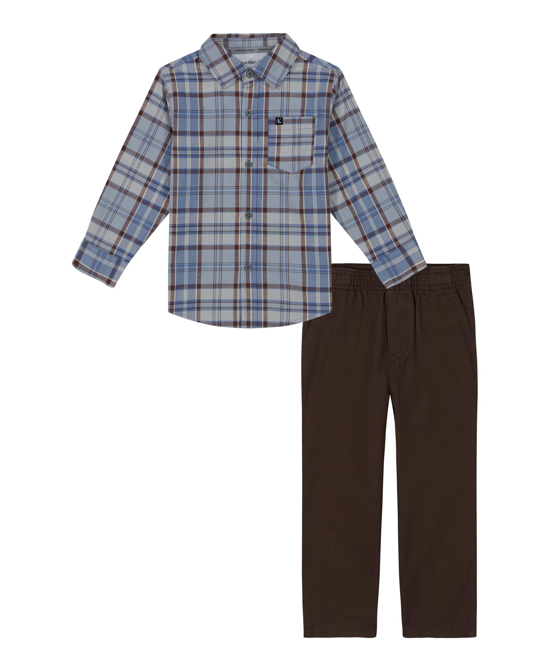 Calvin Klein Baby-Jungen 2-teiliges gewebtes Hosen-Set