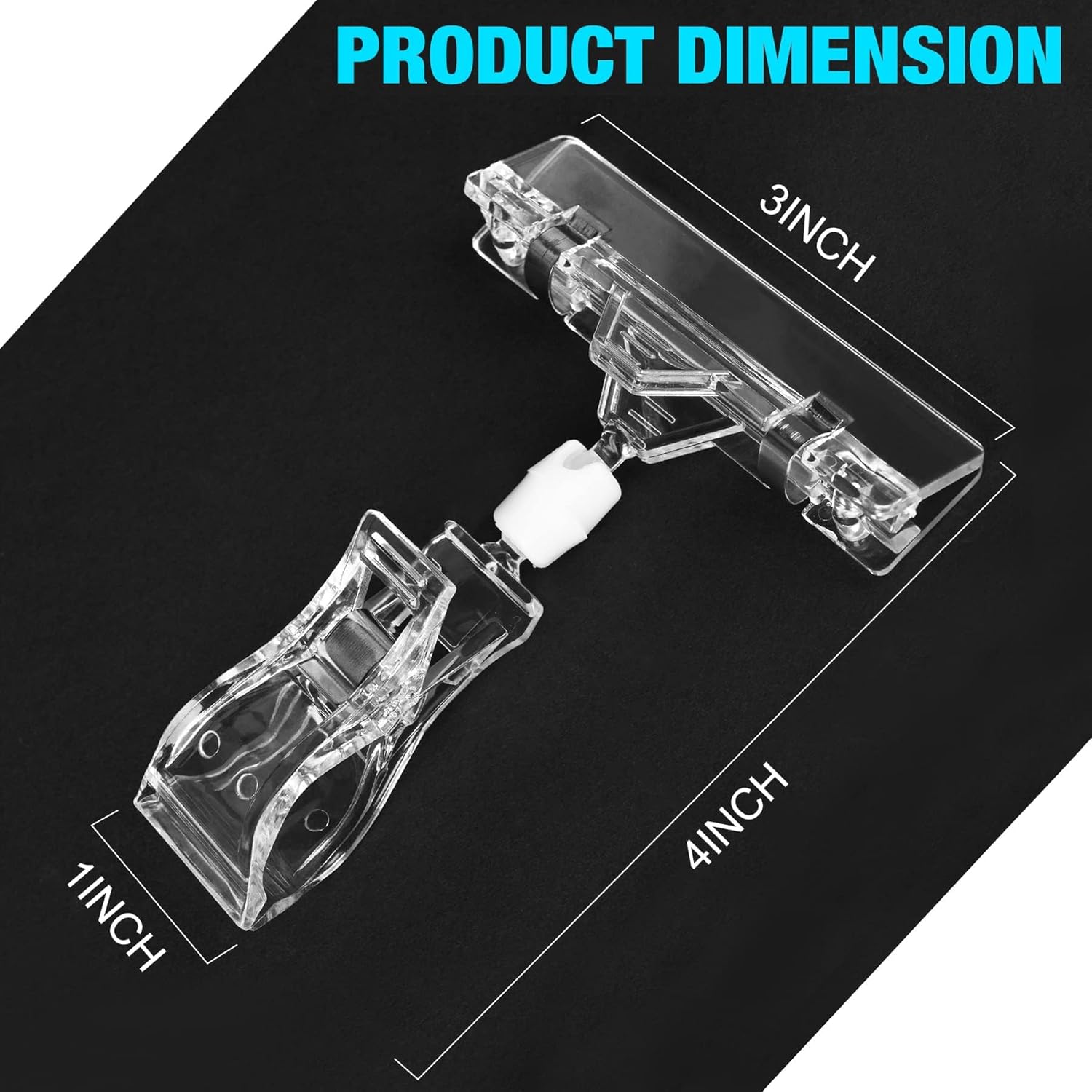 Clear Sign Clips on Merchandise Display 24 Pack Plastic Label Pop Clips on Sign Holder Shelf Double Sided Swivel Price Tag Clips on Clothing Rack Signs Rotatable Menu Clips for Sale Retail Display