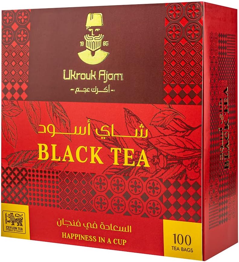 UKROUK AJAM - أكرك عجم Pure Ceylon Black Tea (100 Tea Bags)