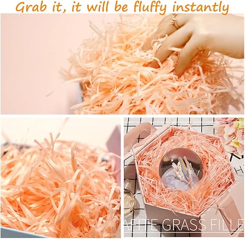 Miniatura 2 de Relleno de papel cortado para triturar (1 libra) para empacar y rellenar cestas de regalo, multicolor opcional (verde hierba)