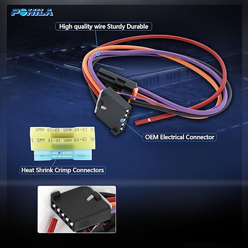 Miniatura 5 de POHILA Arnés de cableado de resistencia del motor del ventilador compatible con Chevy, GMC Silverado, Tahoe, Suburban, Sierra, Yukon XL - AC