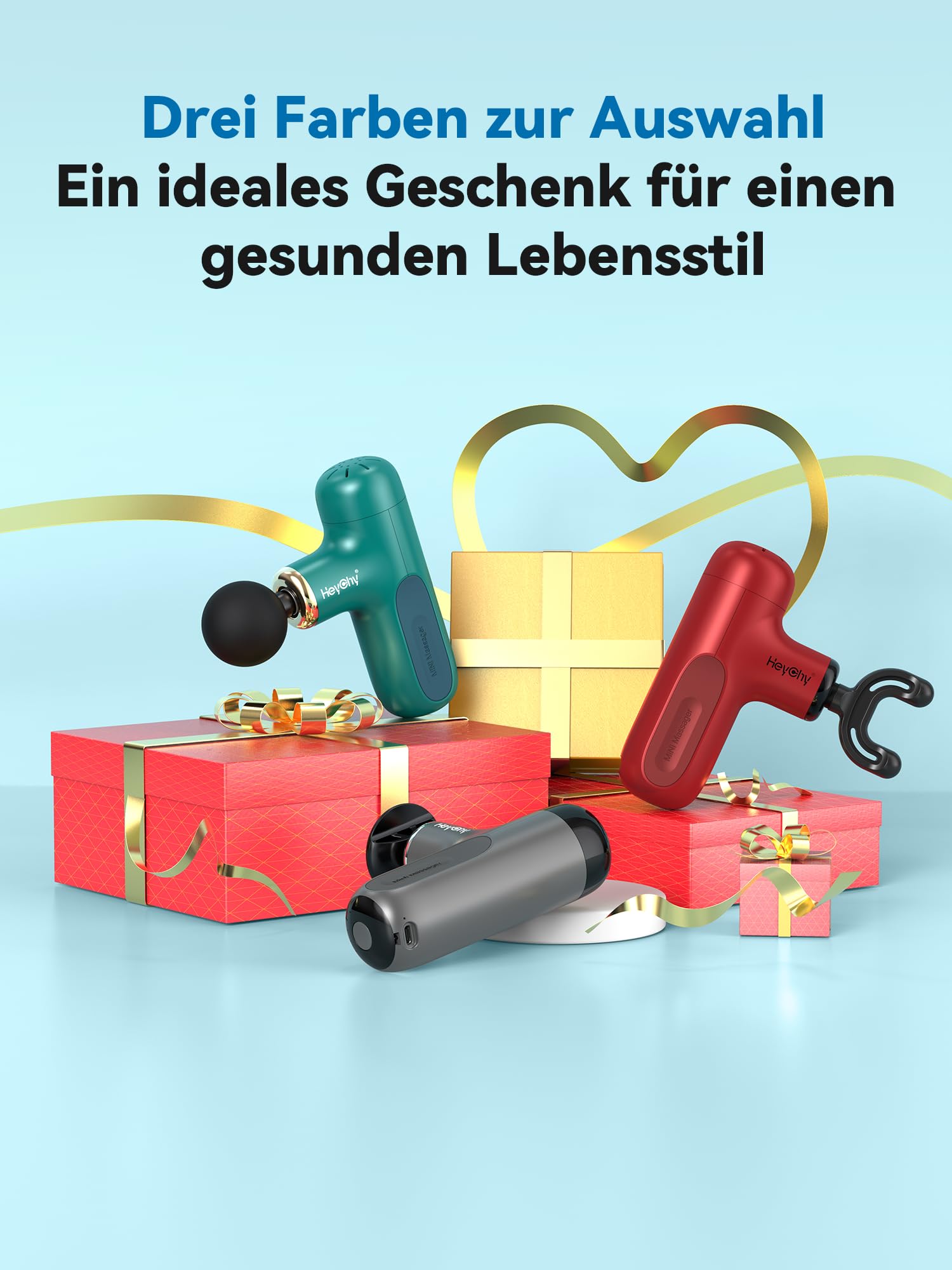 HEYCHY Mini-Massagepistole, Perkussions-Tiefengewebsmassagegerät, Reise-Massagepistole, Kompaktes Sportmassagegerät, Tragbares Handmassagegerät für Büro, Zuhause und Sportler