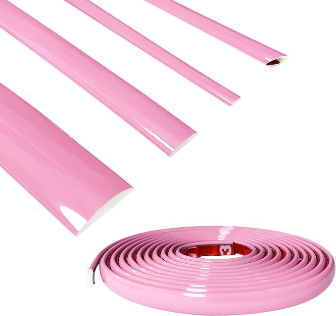 1/2 Inch (12mm) Red Self-Adhesive Auto Trim Strip - 24Ft Scratch-Proof Car Truck RV Molding