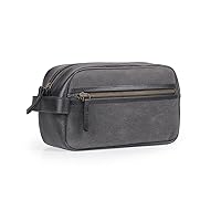 Vista 11 de Londo Neceser de viaje de cuero genuino, maquillaje, bolsa organizadora de afeitado - Kits Dopp - Unisex
