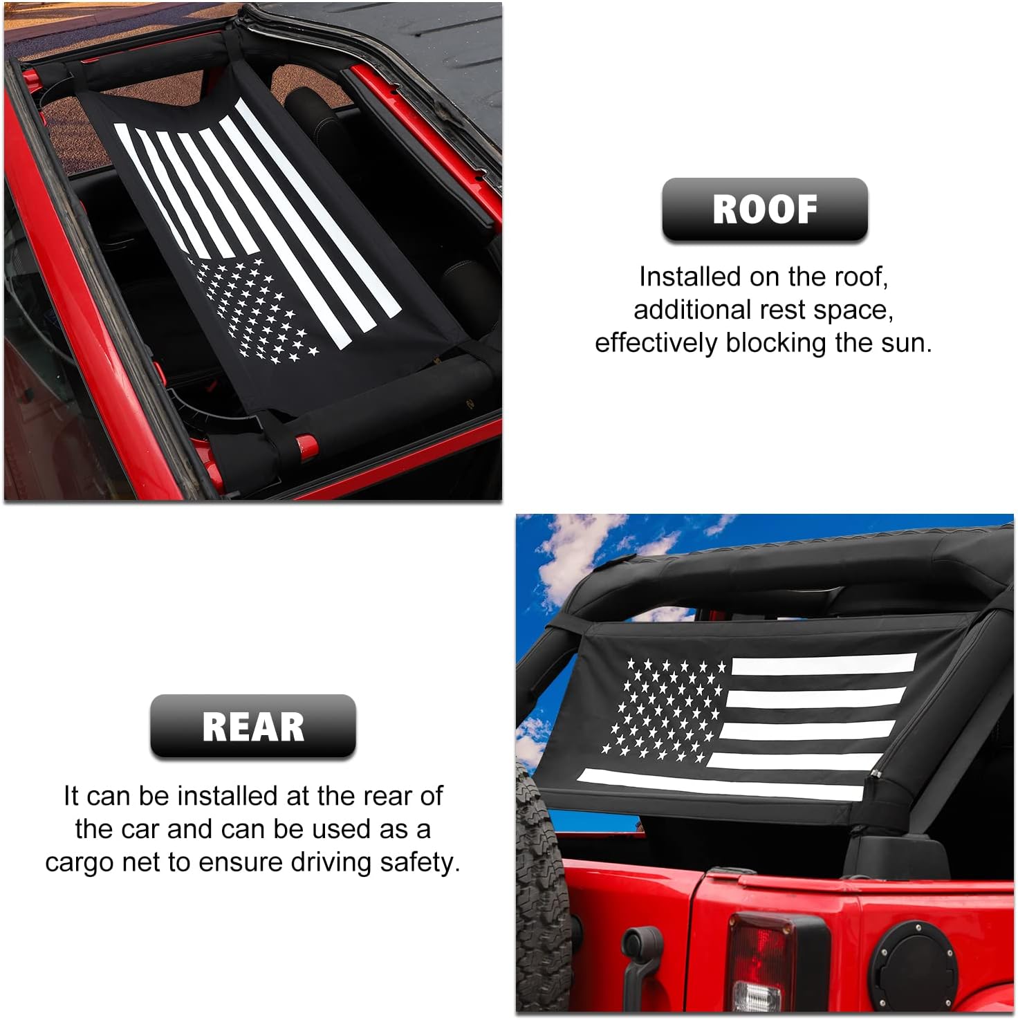Voorruit zonnescherm compatibel met Jeep Wrangler CJ TJ JK JKU JL JLU