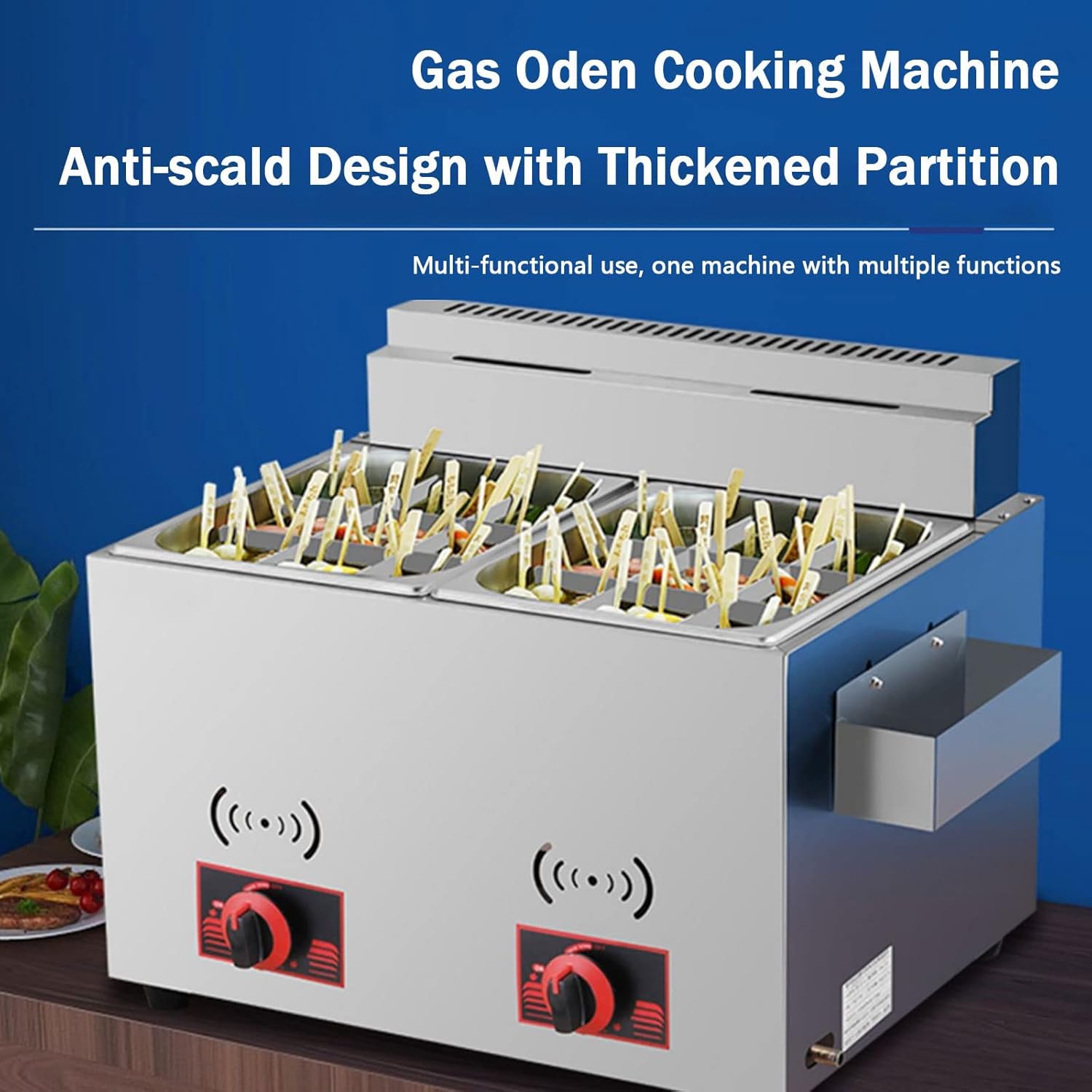 Professional Gas Fryer, Commercial Countertop Restaurant Stainless Steel Deep Fryer, Chicken Chips Fryer with Basket for Commercial Restaurant Countertop Family Cooking Deep Fryer