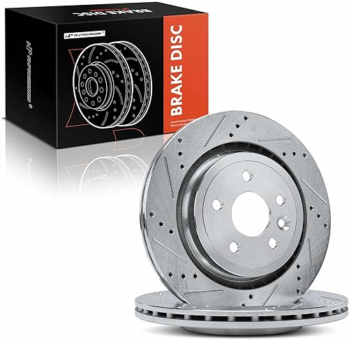 Miniatura 8 de A-Premium 11.89 inch (302.00mm) Rear Drilled and Slotted Disc Brake Rotors Compatible with Volvo Models - S60 2011-2018, XC70 2008-2016, S80