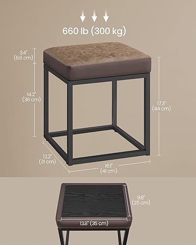 Miniatura 2 de SONGMICS HOME LUIZ Collection - Reposapiés otomano, otomano rectangular, taburete para silla de tocador, reposapiés, parte superior reversible, mesa