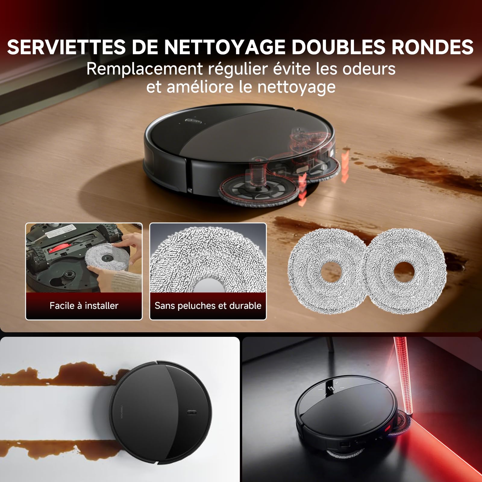 SAROS 20 akcesoria do Roborock SAROS 20/SAROS 10R/Qrevo Edge 2/Qrevo CurvX/Curv 2 Pro/Curv 2 Prox robot odkurzający, 29 sztuk części zamiennych: 2 szczotki główne, 4 filtry HEPA, 8 padów do mopowania