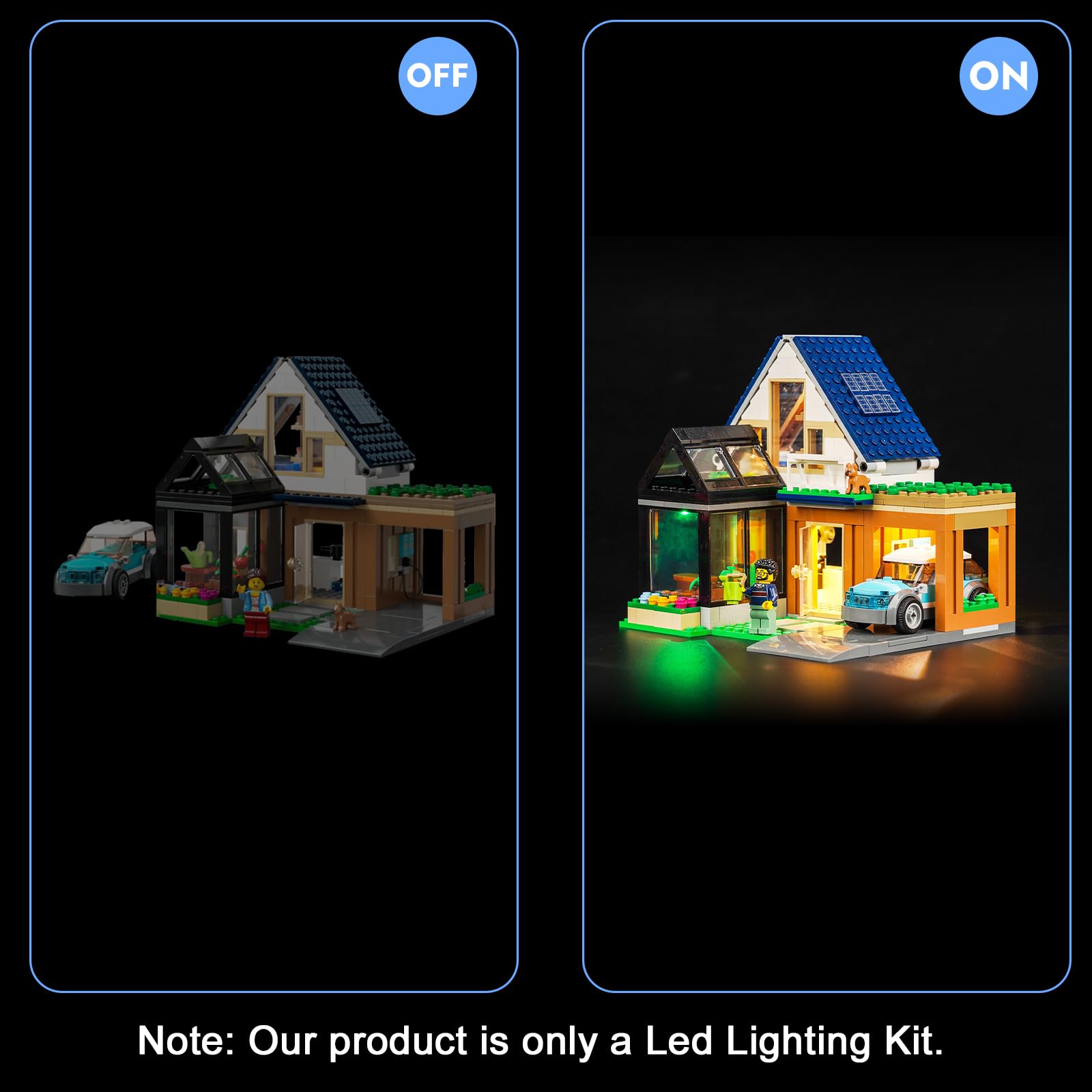 Light Kit for Lego Family House and Electric Car 60398, Lighting Set for Lego 60398 City Family House and Electric Car Set - Image 3