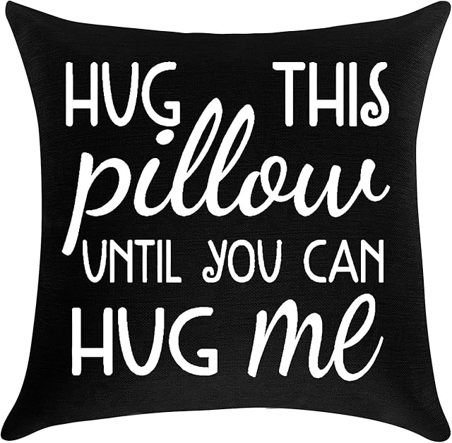 Couples Gifts for Girlfriend Wife Boyfriend Husband Decorative Cushion Cover Long Distance Relationships Gifts Valentine Birthday Gift for Her He Women Men Linen Pillow Cover Pillow Case Sofa 18"x 18"