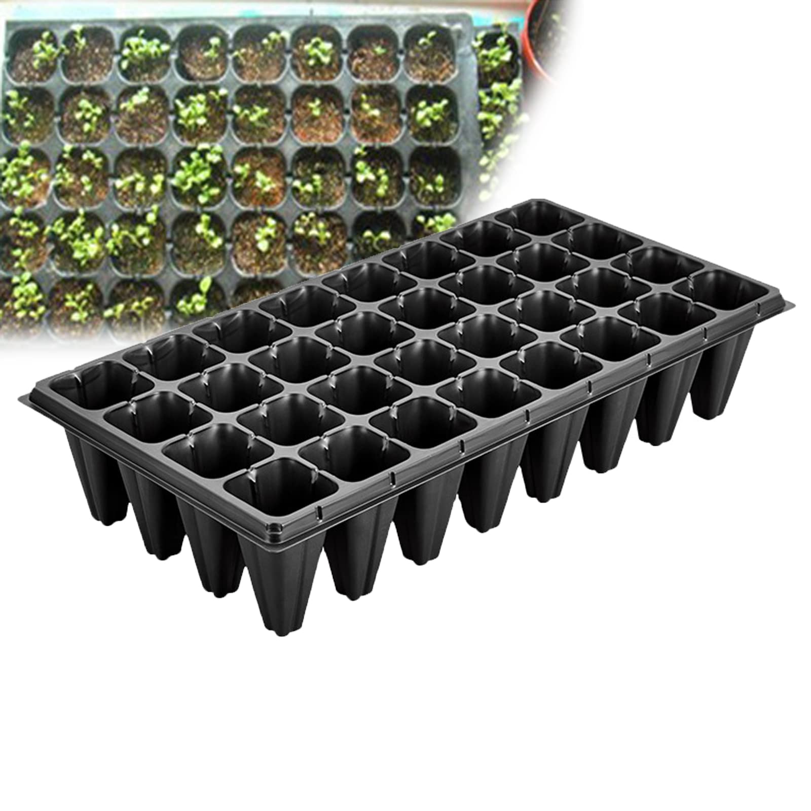 Vassoi per la Germinazione, Coltivazione Vassoi Semina a 32 Celle, Semenzaio per Germinazione di Piante con Fori di Drenaggio Idroponica per Giardino Serra