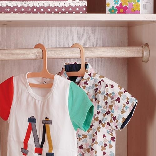 Miniatura 10 de Barra de armario ovalada de madera pulida para armario con soportes finales (17.7 in)