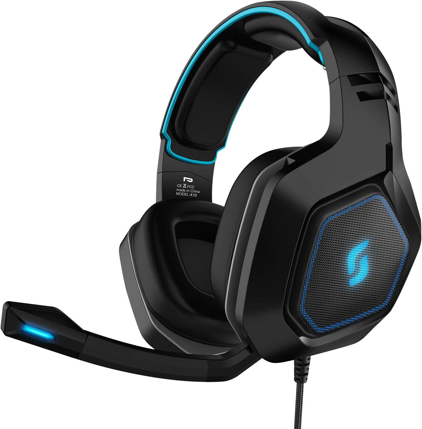 Sliq Gaming Scorpio Stereo Sound 50mm Gaming Headset/Headphone with Microphone/Mic for PC, PS4, Xbox One – in-line Audio Controls – LED – 3.5mm Input