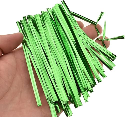 Miniatura 19 de HAHIYO 300 lazos torcidos de metal dorado de 4 pulgadas para pan, dulces, bolsas de café, lazos para plantas de jardín, bolsas de celofán, bolsas