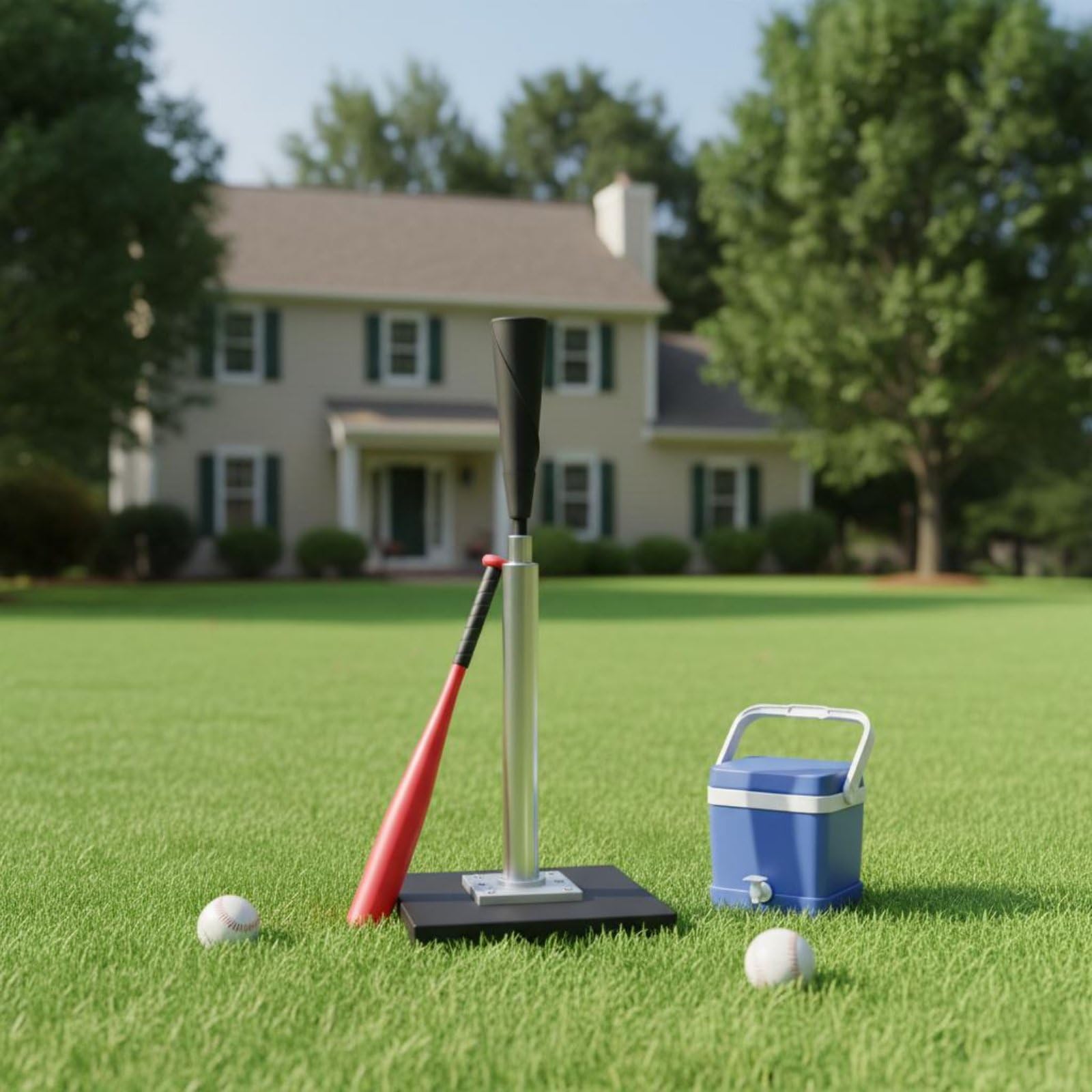 tee de Bateo Ajustable Base Sólida Soporte de Entrenamiento de Béisbol Soporte de Bateo de Softbol Construcción en Aleación de Aluminio Altura
