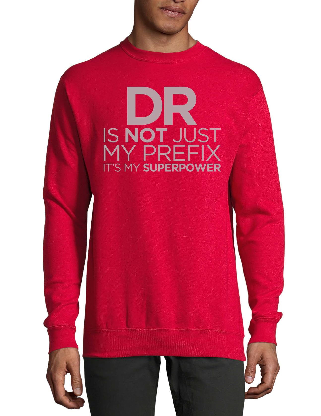 Pull en coton DR Is Not Just My Prefix rouge sweat médecin - 3