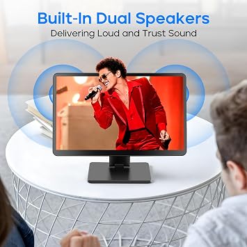 Touch Screen Monitor with Case,ROADOM 10.1 Raspberry Pi Screen, IPS FHD 1024600,Responsive and Smooth Touch,Dual Built-in Speakers,HDMI Input,Compatible with Raspberry Pi 5/4/3/Zero,Versatile Stand