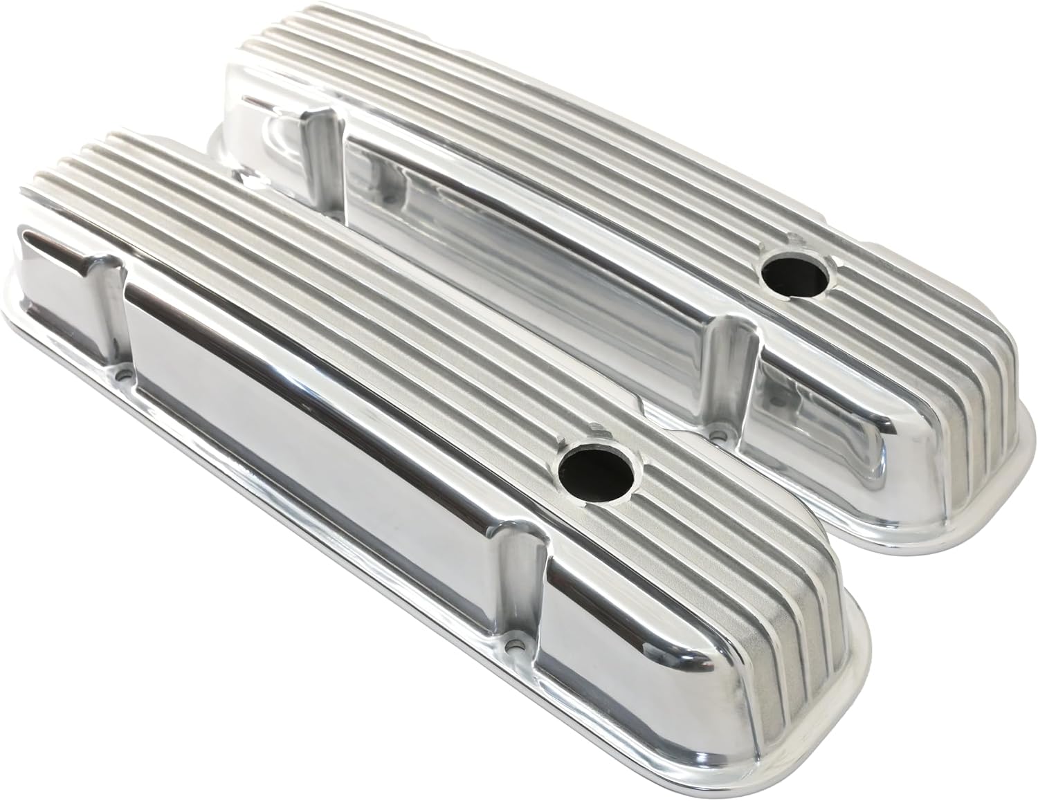 Compatible/Replacement for PONTIAC 325-455 POLISHED ALUMINUM VALVE COVERS - FINNED
