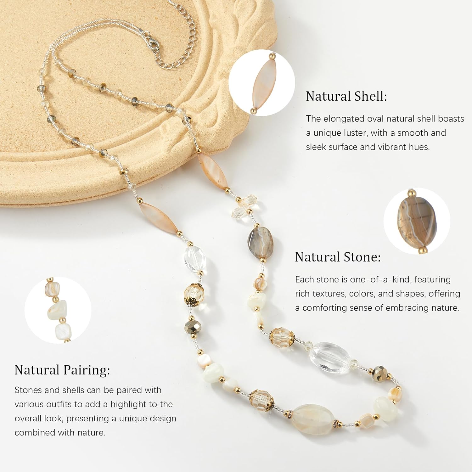 FULU AUTUMN Long Necklaces for Women Trendy Long Chunky Beaded Necklace Boho Fashion Costume Jewelry Mothers Day Gifts for Her - Image 4