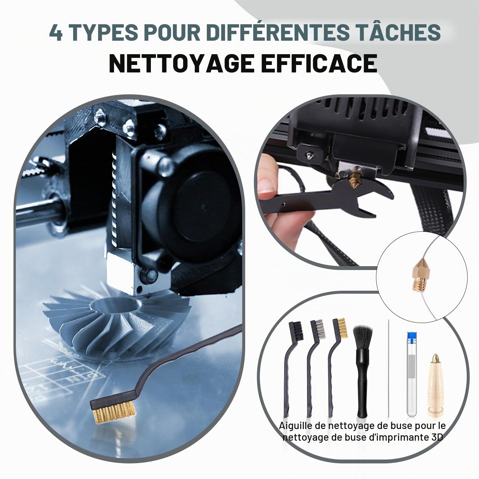 Kit d'outils pour imprimante 3D avec Aiguilles de Nettoyage, 70PCS Accessoires pour Imprimante 3D avec Kit Outils d'enlèvement, Couteau de réparation, Accessoires d'imprimante 3D