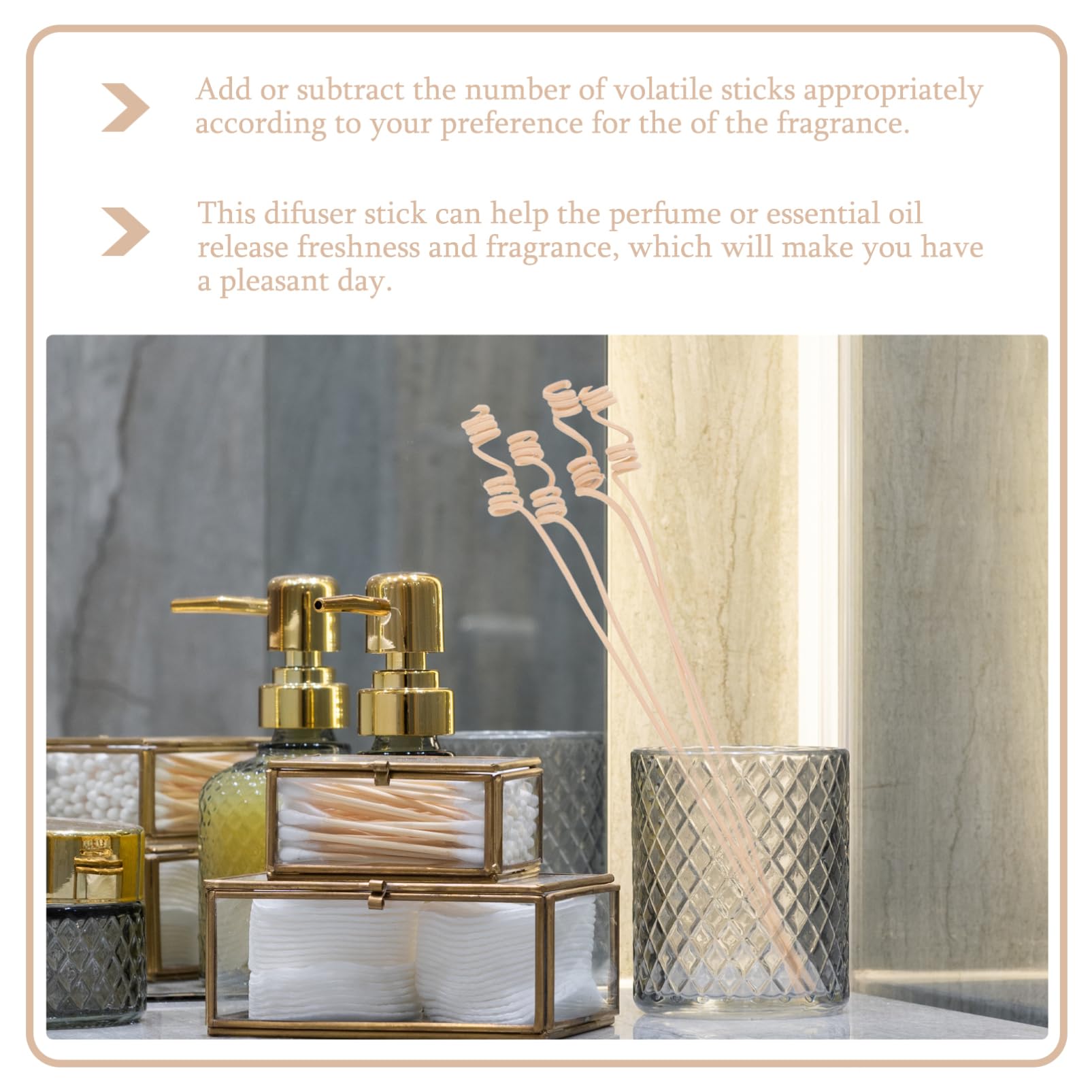 ULDIGI 10pcs Rattan Aroma Diffuser Sticks Wavy Essential Oil Refill Wands for Home Fragrance Decorative Aromatherapy Sticks for Meditation Spa Relaxation