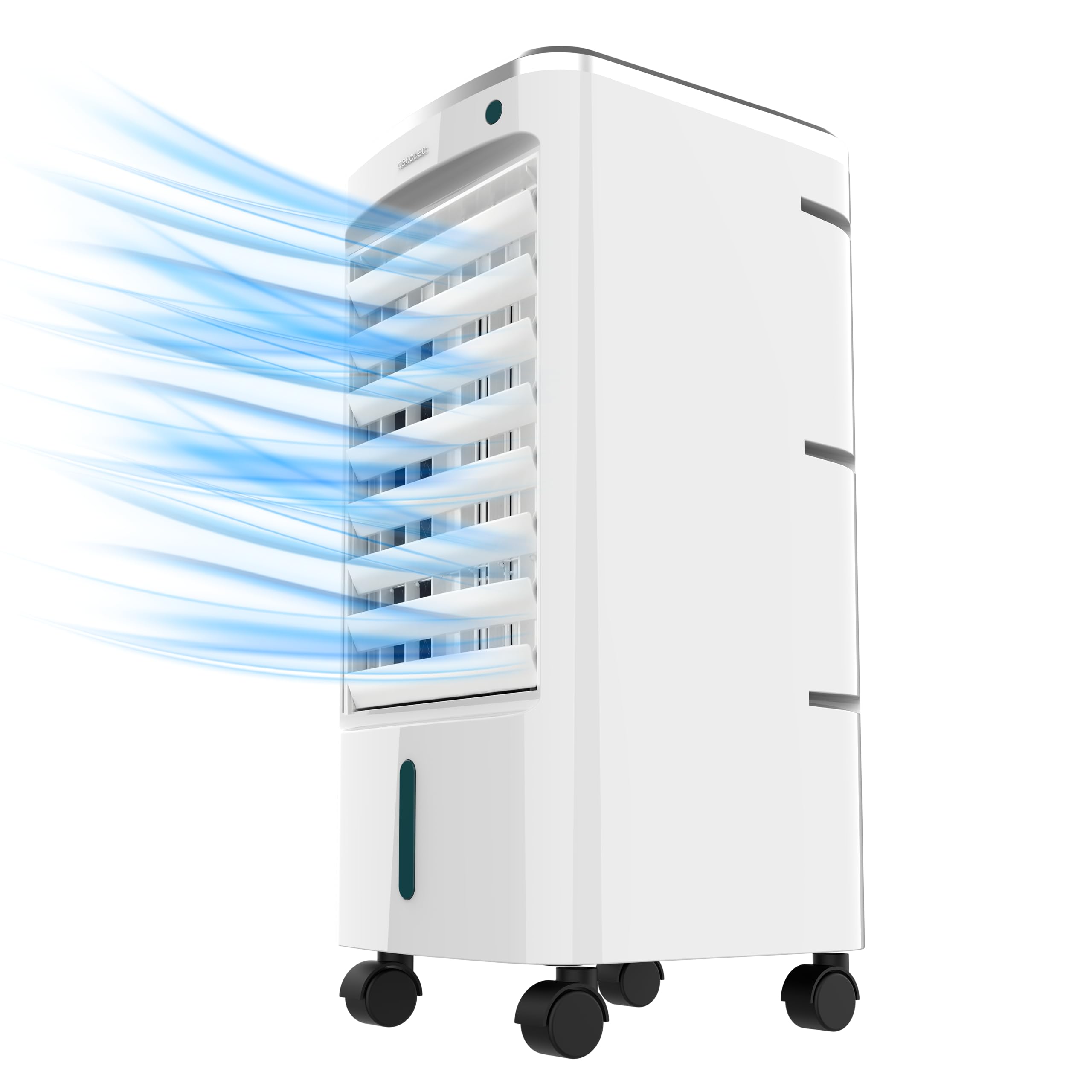 Cecotec Climatizador Evaporativo EnergySilence 3500 Cool Compact. 65 W, Depósito 3,​5 L, 3 Velocidades, Oscilación de 70º, Ruedas multidireccionales, Incluye 2 Enfriadores