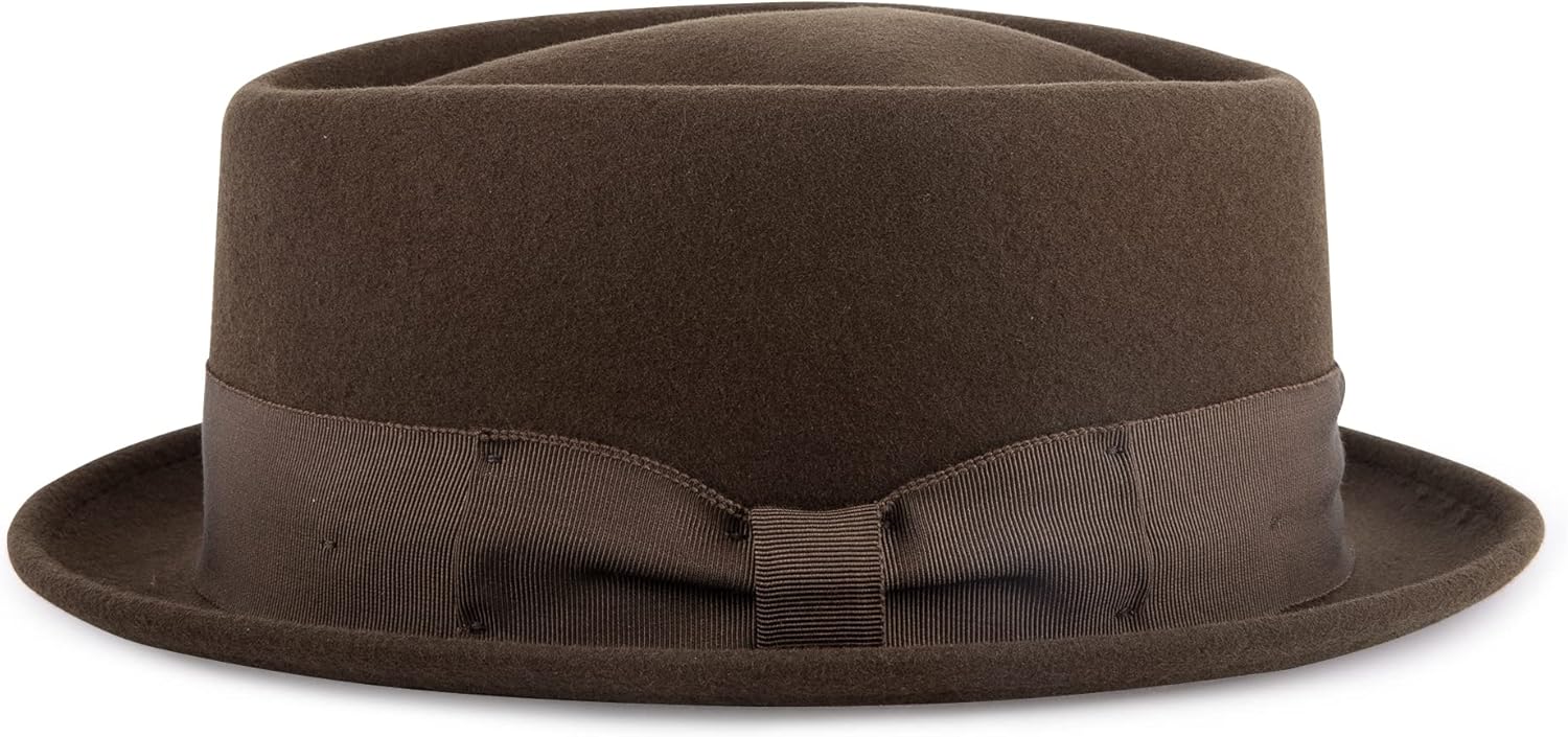 Miniatura 2 de AKIO&AQUIRAX Sombreros Fedora para hombres y mujeres, 100% lana australiana, sombrero Fedora para hombre con ala corta, fieltro clásico con correa