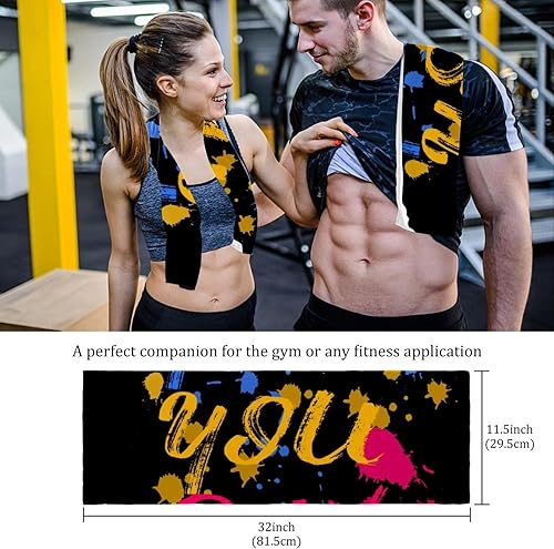 Miniatura 4 de QUEENBABI Yes You Can Doodle - 2 toallas de enfriamiento para sudor, toallas deportivas de secado rápido, toalla de camping de microfibra de alta