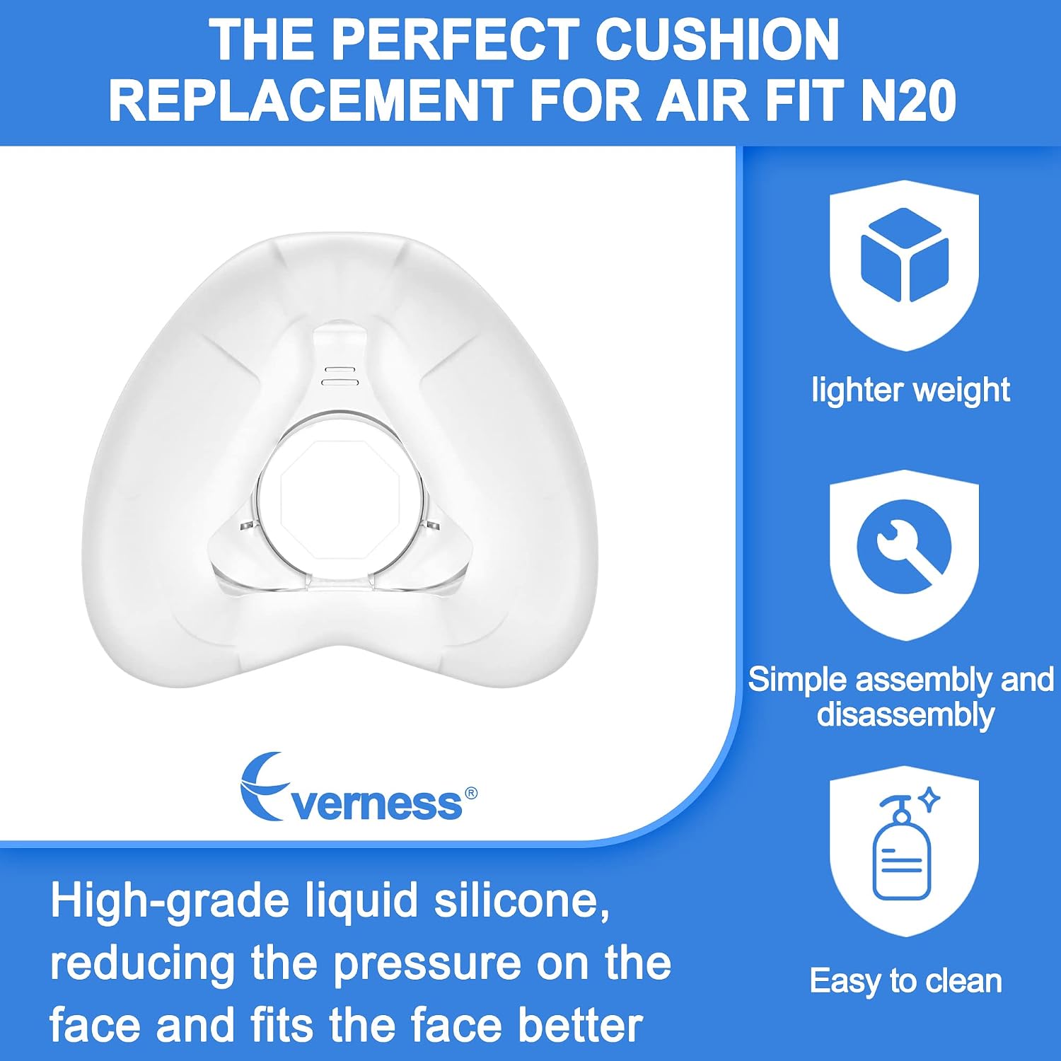 Everness 2 Packs Replacement Cushion (S) for N20, Snug Fit & Softer Wear, Compatible with Original Frame, Great-Value & Durable Replacement Supplies (S)