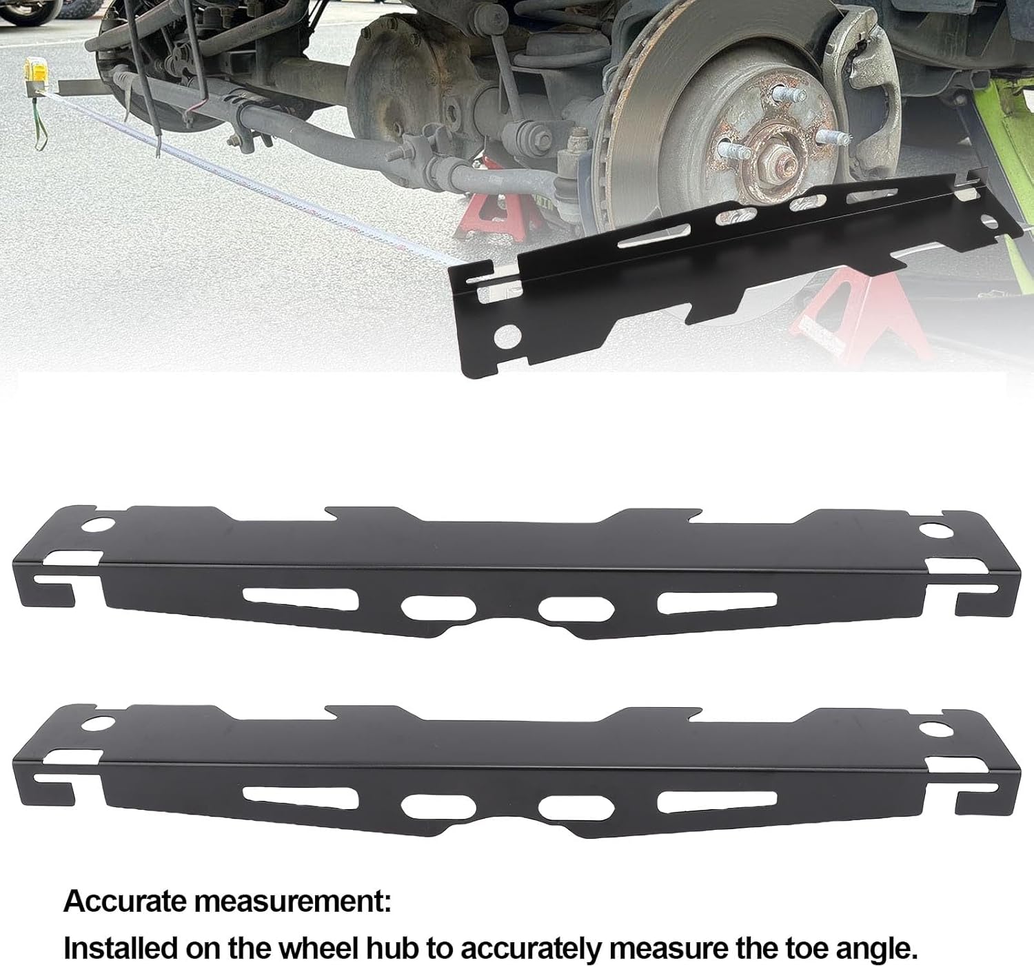 Wheel Toe Alignment Tool Plate Accurate Measurement Secure Groove Quick Diagnosis Hanging Design Alloy Steel for Truck SUV Black