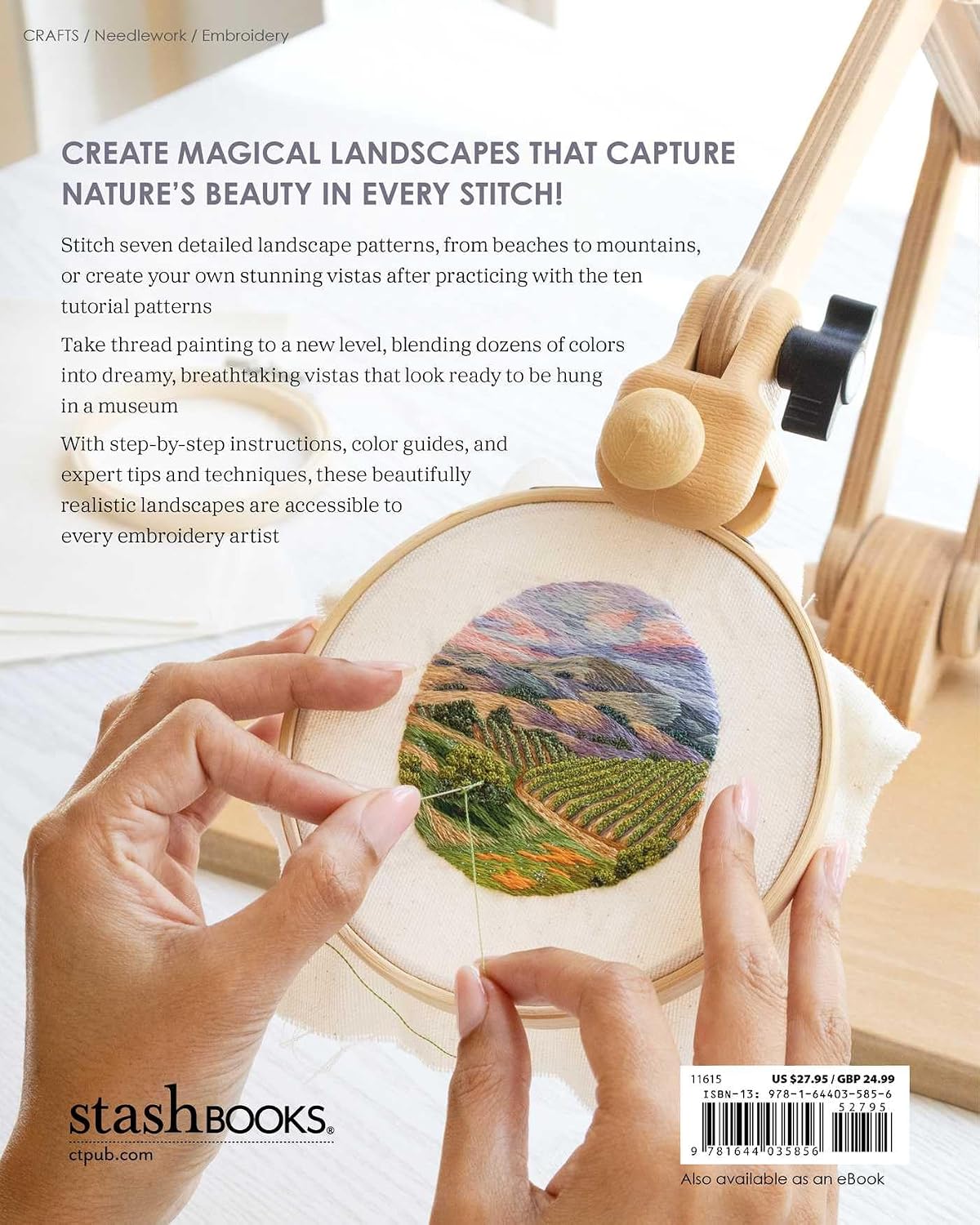 Richly Stitched Landscape Embroidery: Mastering Thread Painted Scenes