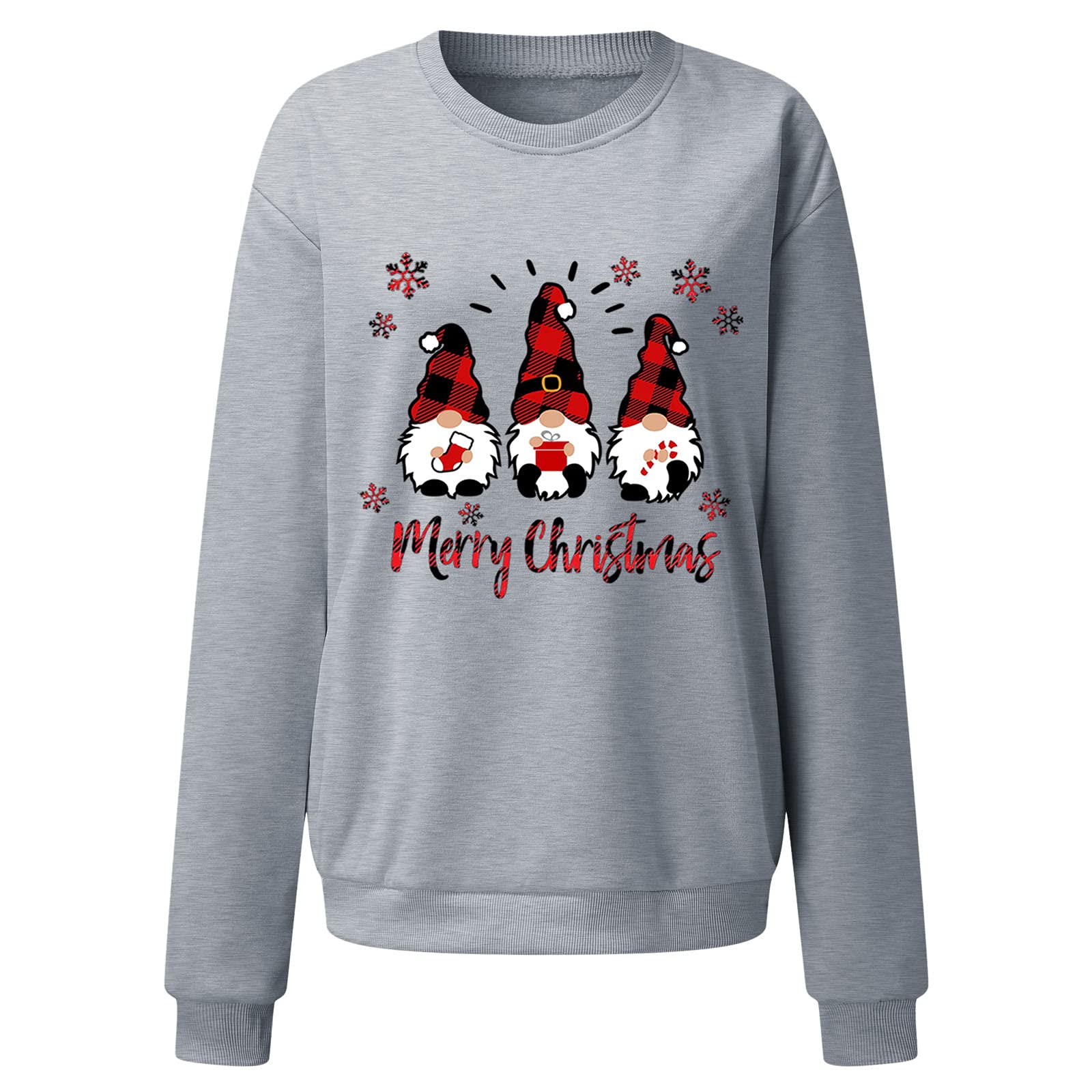 Famzuneu Weihnachtspullover Damen Wichtel Lustig Weihnachten Pullover Rundhals Schön Weihnachts Sweatshirt Ugly Winter Langarmshirt Große Größen Weihnachtspulli