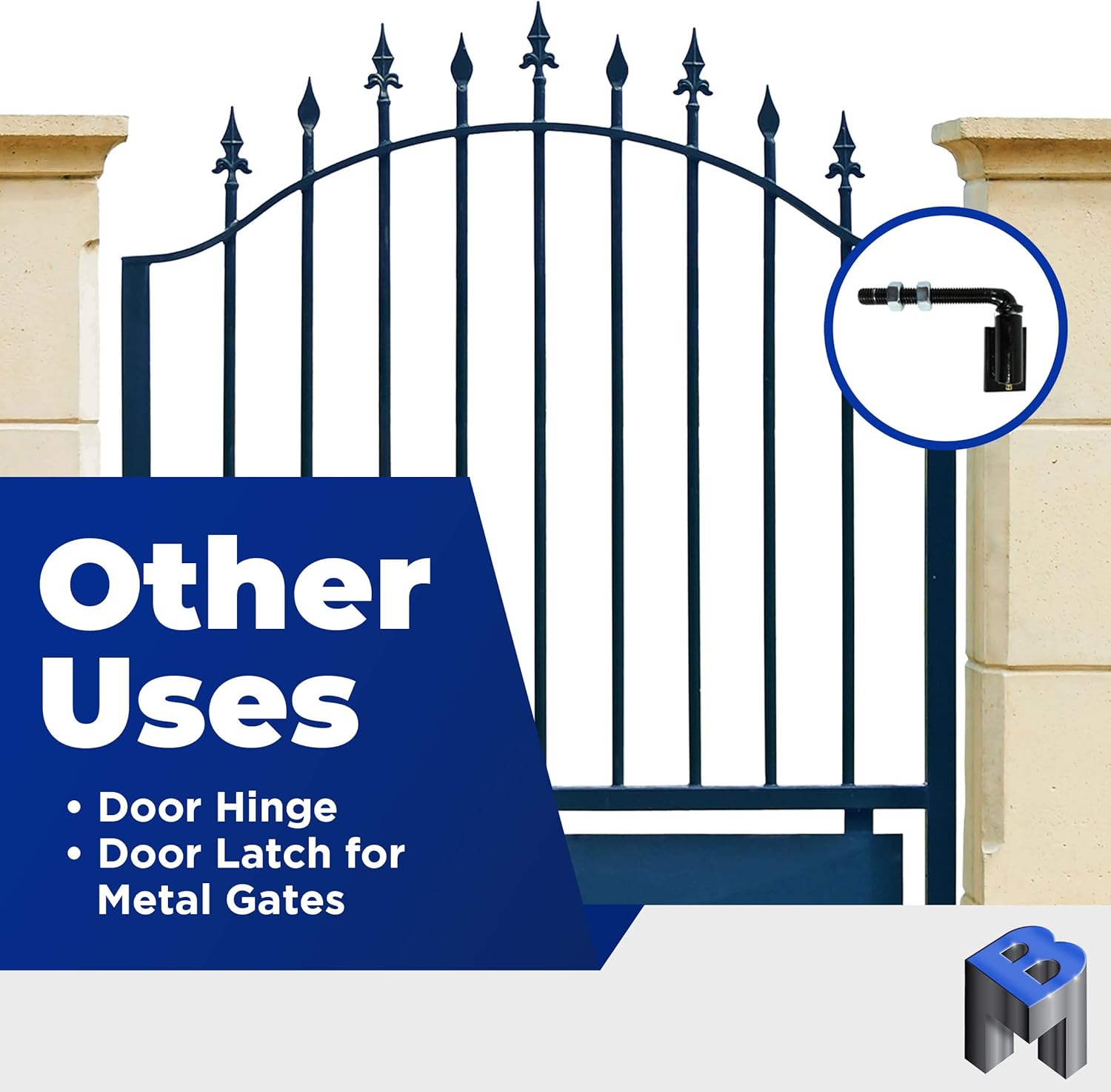J Bolt Steel 5/8" Gate Hinges - Heavy Duty Gate Hinges, Door Hinge, Fence Gates Hardware, Driveway Gate-Weld on Hinges - 150 lb x 2 Pcs