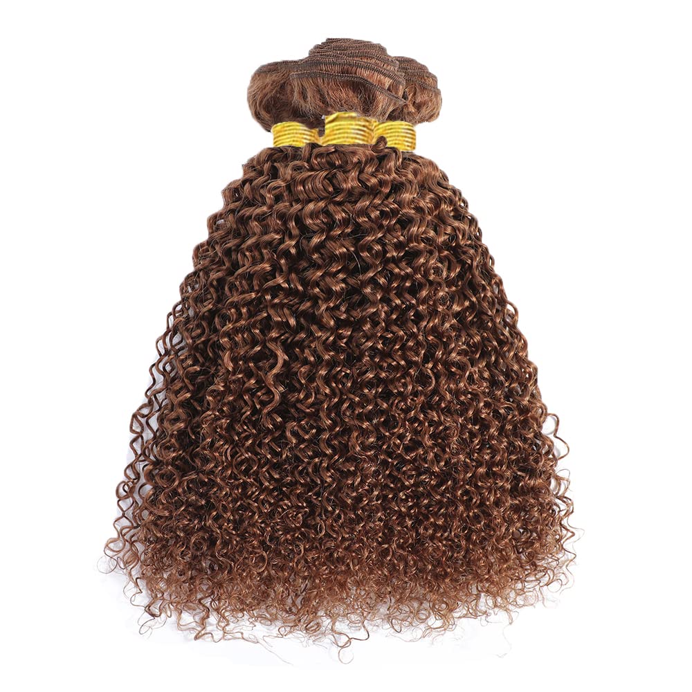 #30 Brown Bundles Human Hair Water Wave Bundles 16 18 20 Inch Light Brown Water Wave Bundle Human Hair Extensions Unprocessed Virgin Remy Hair 3 Bundle 50 Gram Per Bundle