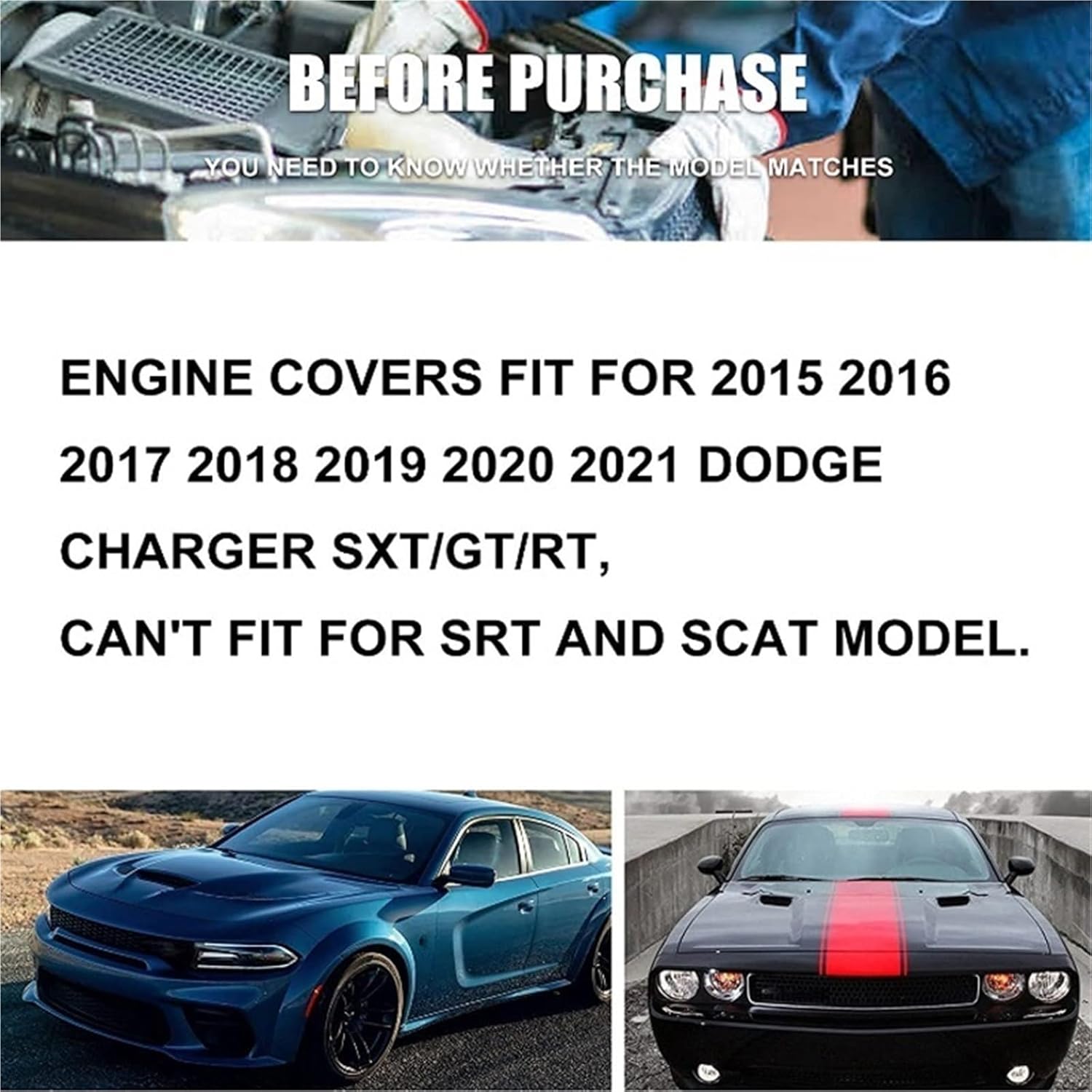 Car Fuel Tank Engine Compartment Side ABS Panel Cover For Dodge Charger Challenger Chrysler 300/300c 2011-2021 SXT/GT/RT