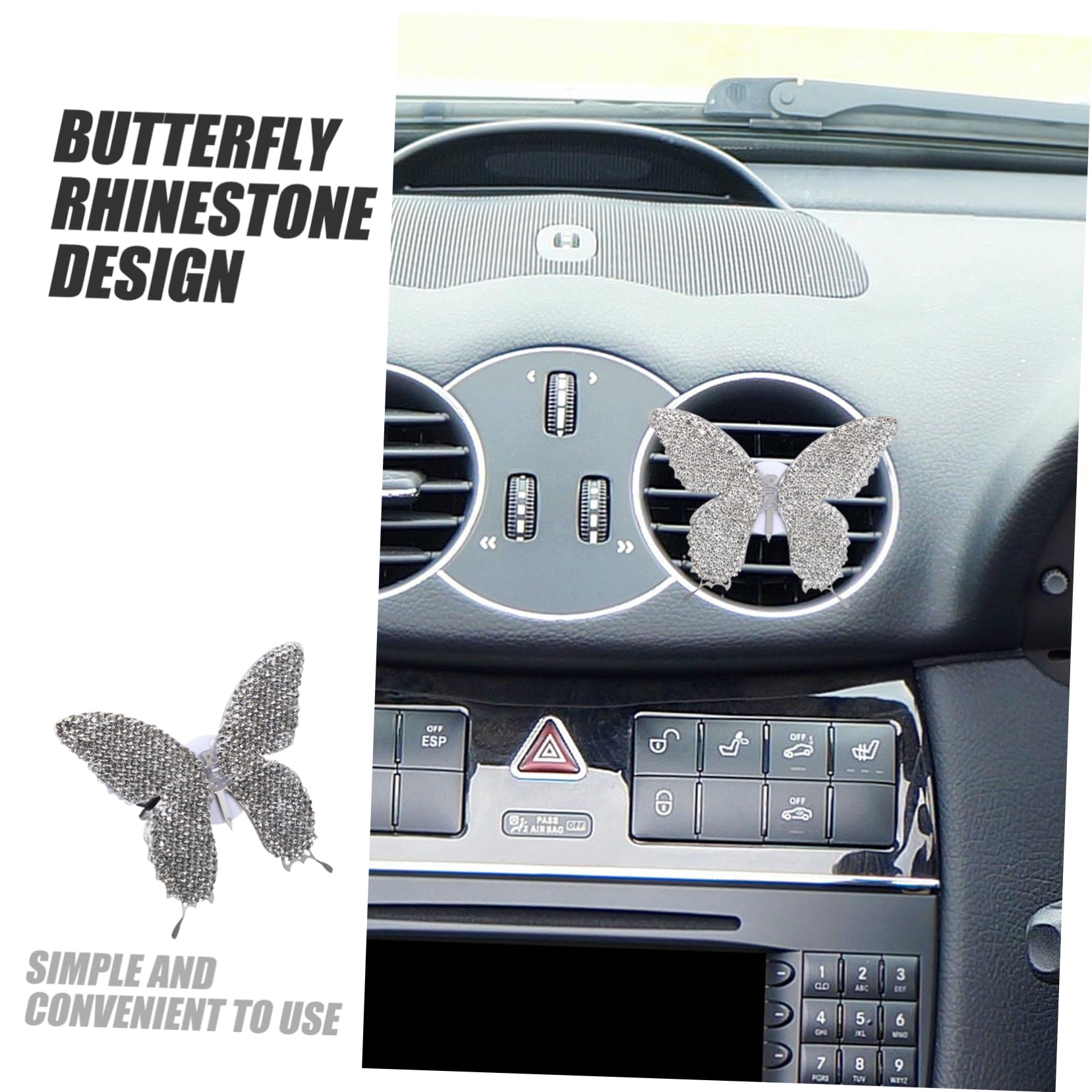 ULTECHNOVO 4pezzi Clip Decorativa Per Auto Con Strass Diffusore Aromatico Elegante Per Bocchetta Aria Accessorio Di Per Interni Auto Facile Installazione e Profumo Duraturo