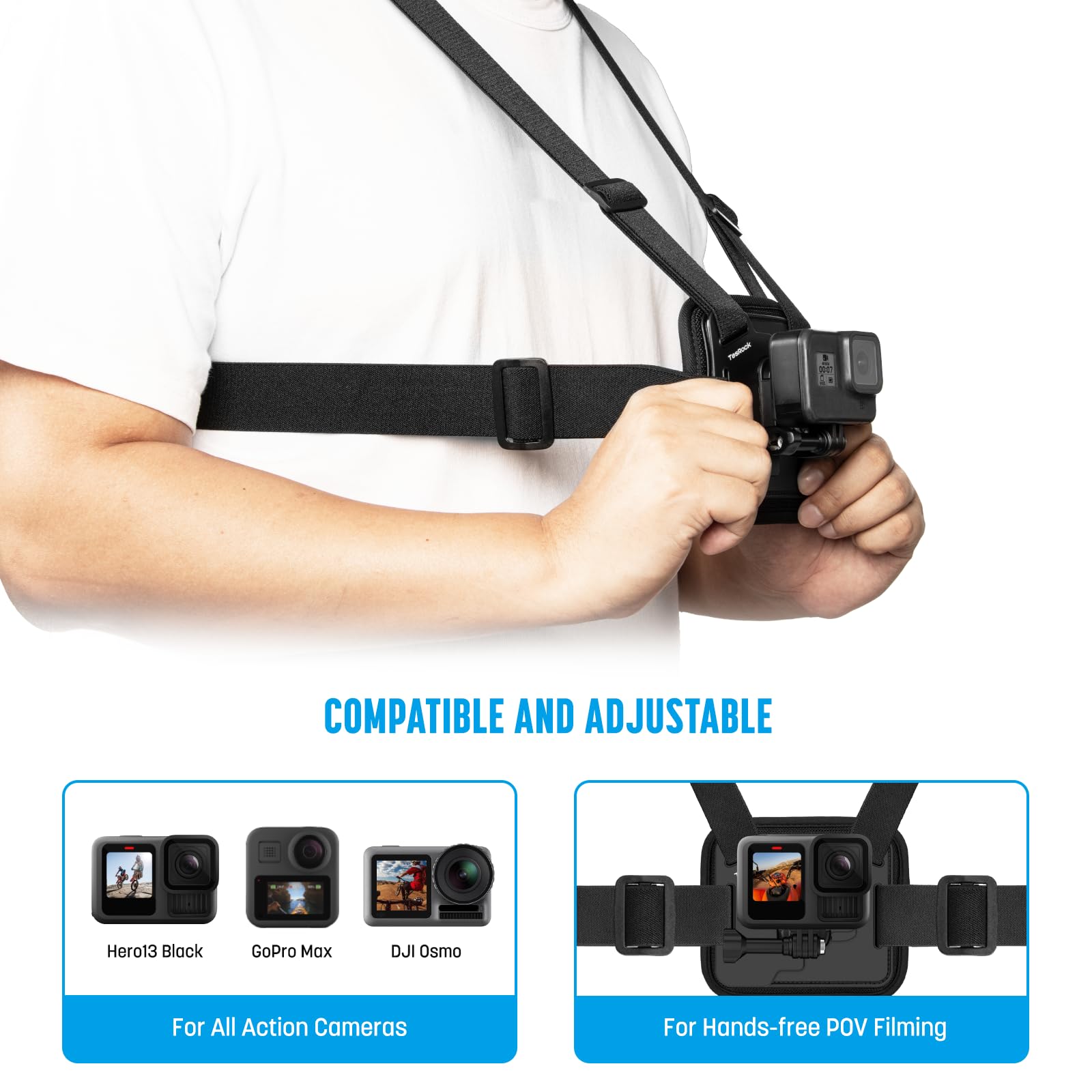 Gopro Chesty Supporto Da Petto Pettorina Per Fotocamera Gopro Nero 90923530 - Foto 5