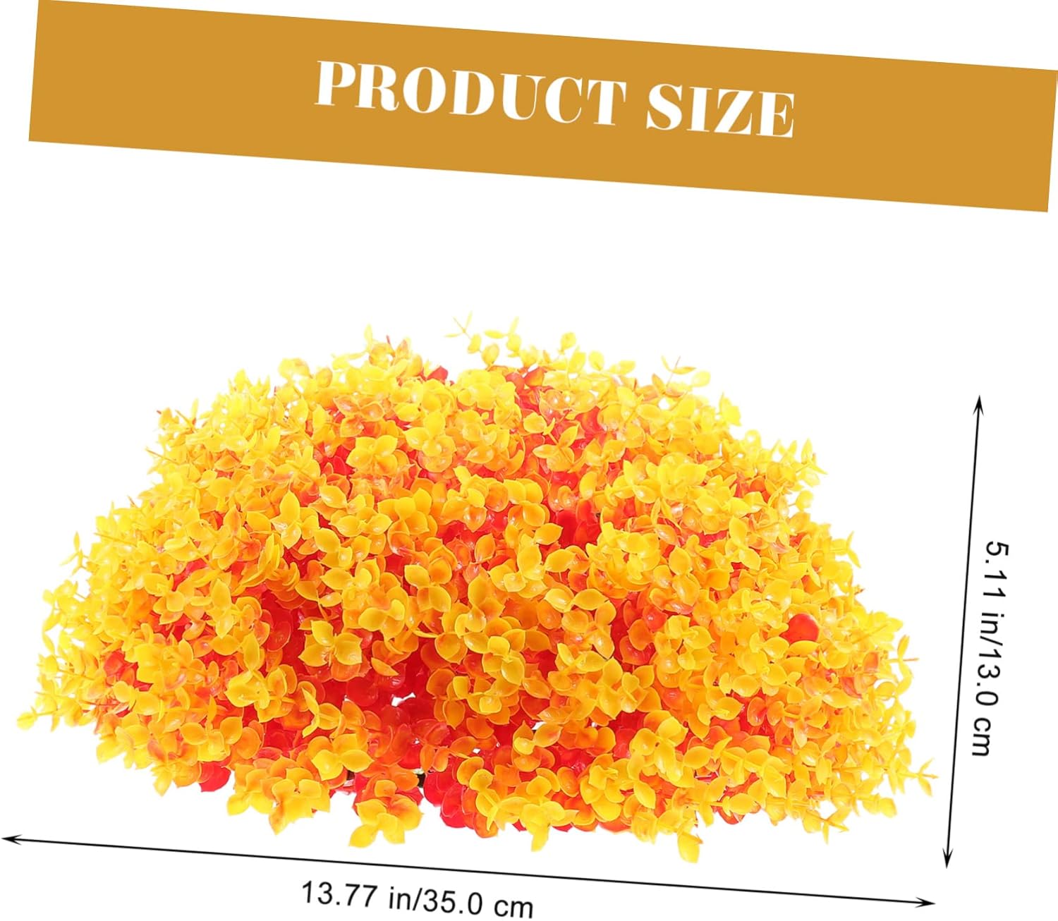 Orange Eucalyptus Hanging Grass Ball Lifelike Fake Plant Pendant for Outdoor Garden Balcony Patio Decor UV Resistant Faux Plant Sphere for Wedding and Home Decoration