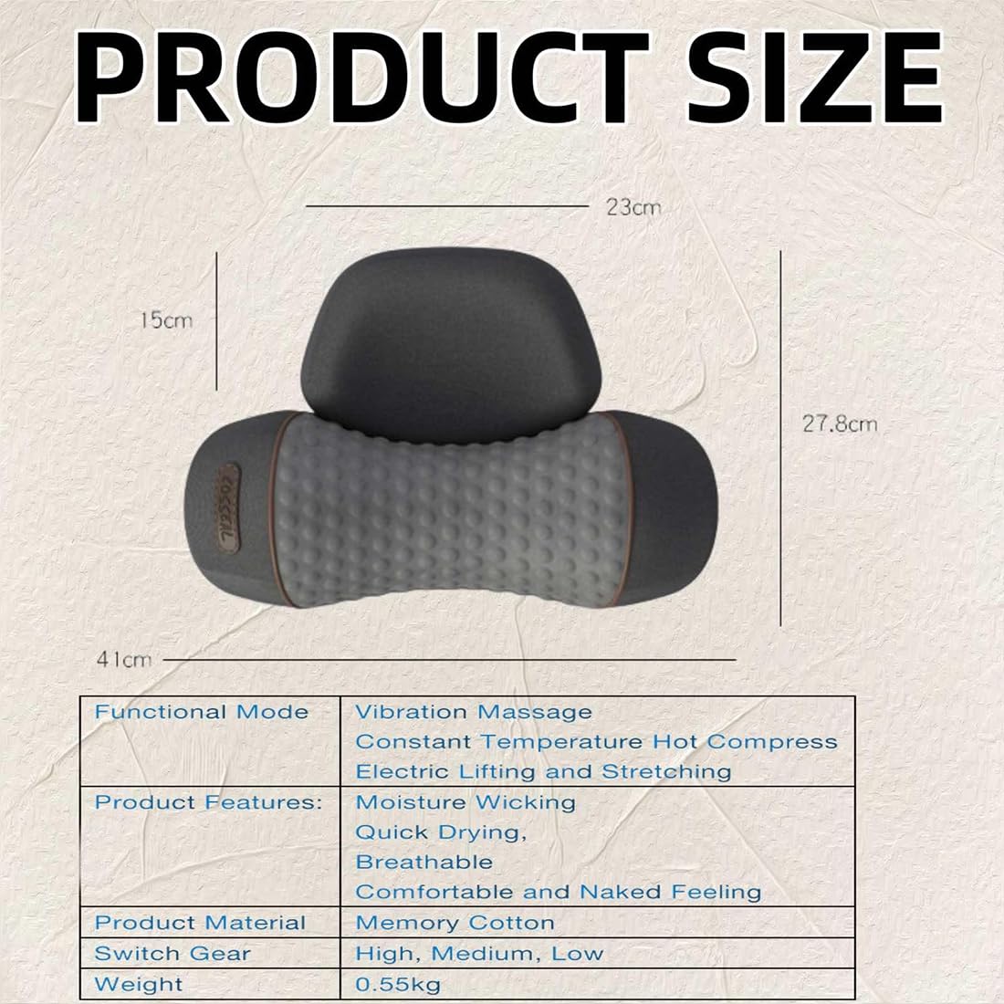 Spinea Cervicalm, Masseur Cervical 3 En 1 Avec Chauffage, Vibration, Traction - Intensité RéGlable Portable, Soulager Les Douleurs Des Tissus Profonds Pour Maison Et Bureau (#2,Trois modes)