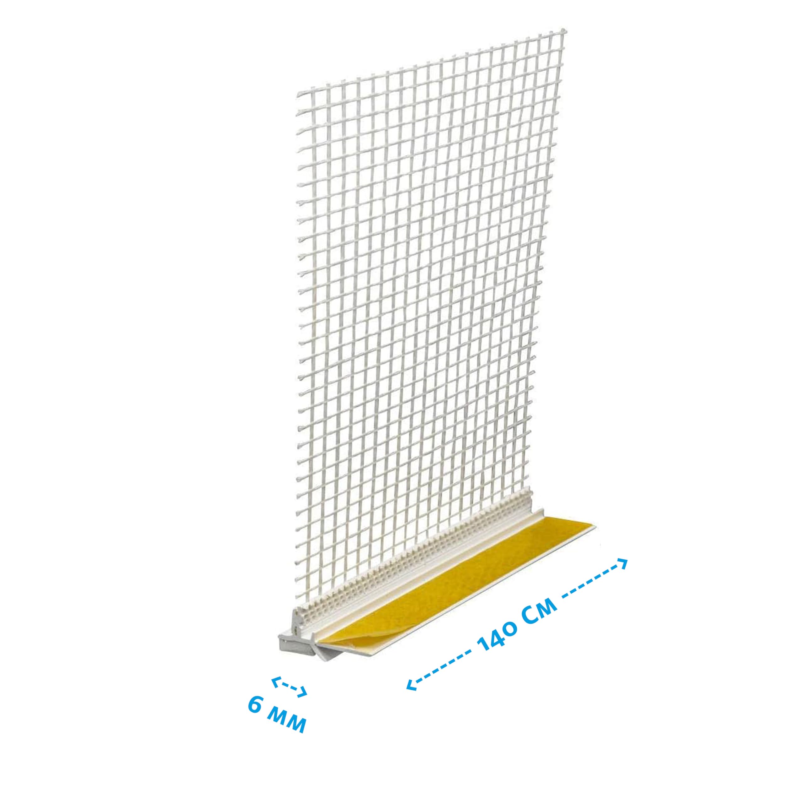 10 x Handelskönig Anputzleiste mit Gewebe und Lippe 6 mm 140 cm = 14 m Putzleiste Fensterleiste Verputzleiste Fensterprofil mit Schutzlippe