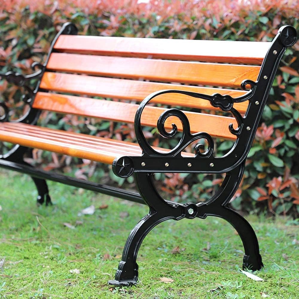 ガーデンベンチ公園屋外ベンチ、木製ガーデンレジャー座席、鋳造