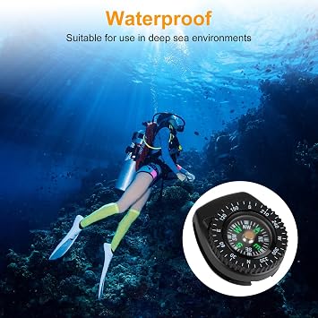 Mini Navigation Compass Orienteering Compass Waterproof Compact, Black
