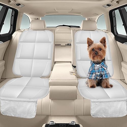 Miniatura 24 de Protector de asiento de automóvil para silla infantil, resistente al agua 600D, protege el asiento de las huellas del bebé, con respaldo 2 piezas