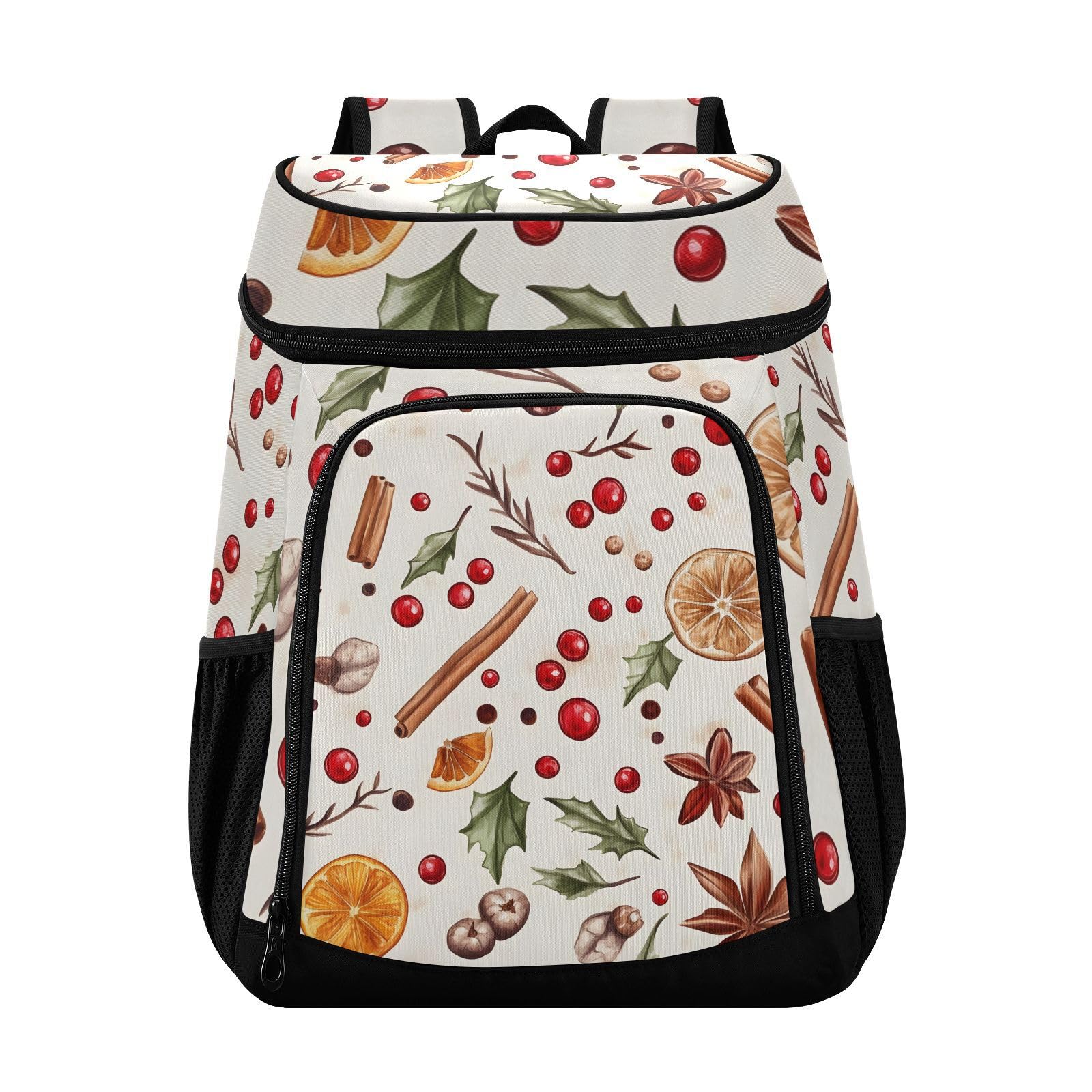 Gingerbread Lemon Winter Berry Cooler Backpack Cooler Insulated Leak Proof Lunch Backpack 36 Cans Waterproof Soft for Men Women Picnic Hiking Camping Beach